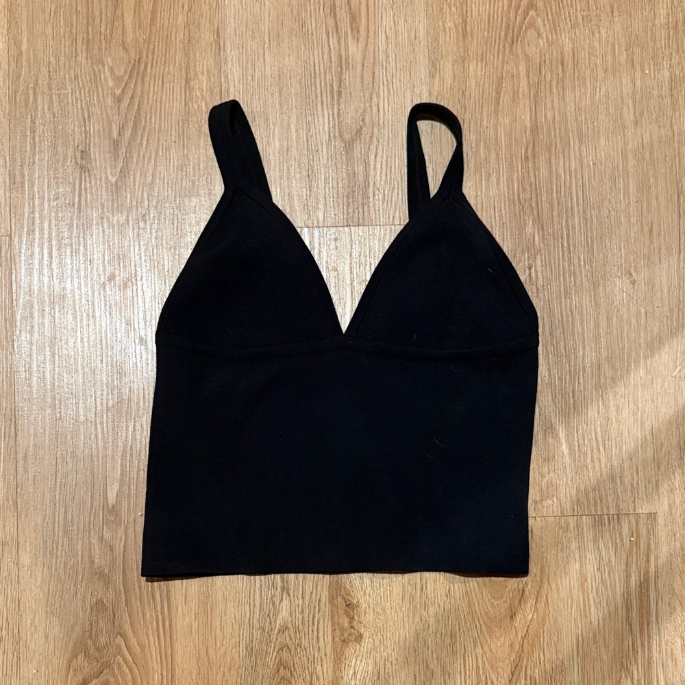 Free People Black Knit Top